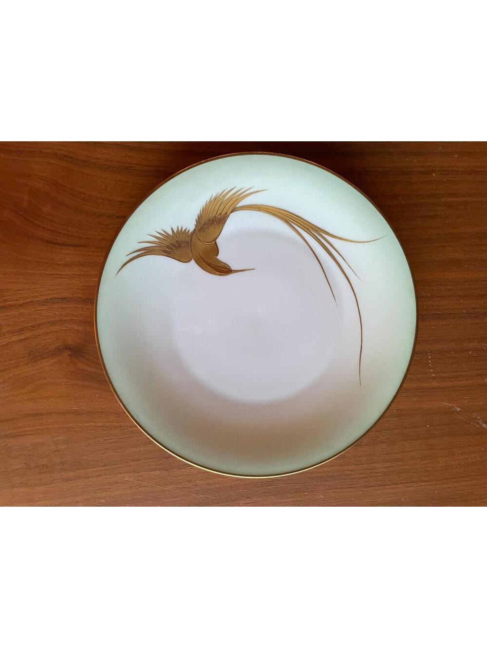 Heinrich Kunstabteilung Seethal Chiemsee  Rose Gold Bird Plate Bavaria Germany